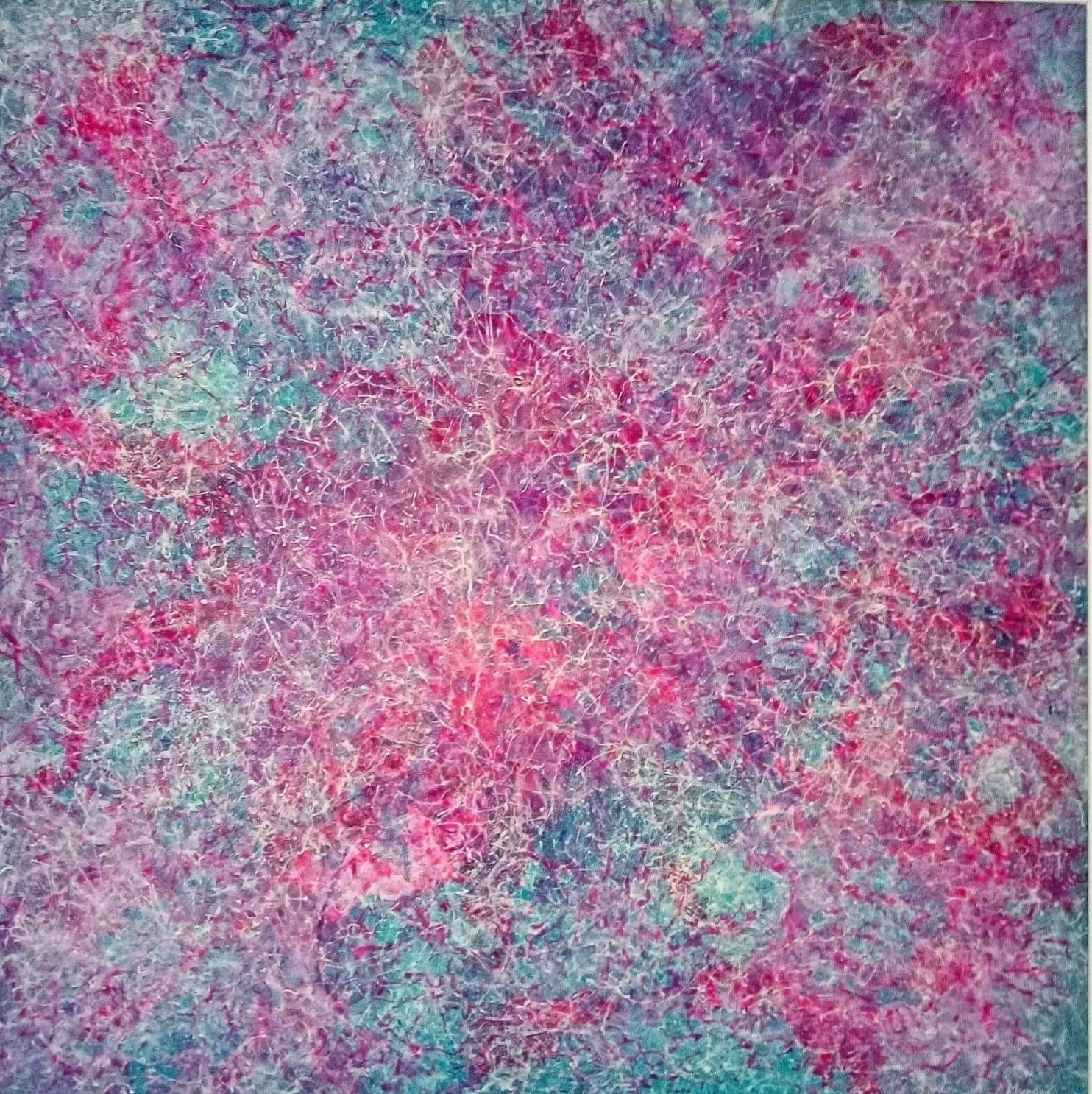 Kousek tebe – MDF + akryl + rám, 100 × 100 cm