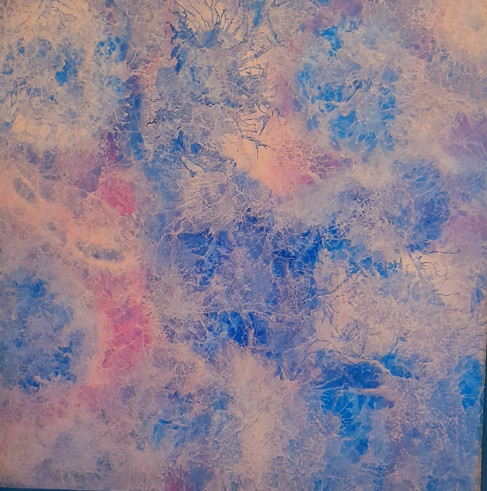Kouzlo něhy – MDF + akryl + rám, 100 × 100 cm
