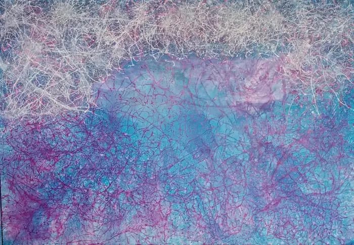 Myšlenky z ticha – MDF + akryl + rám, 140 × 100 cm