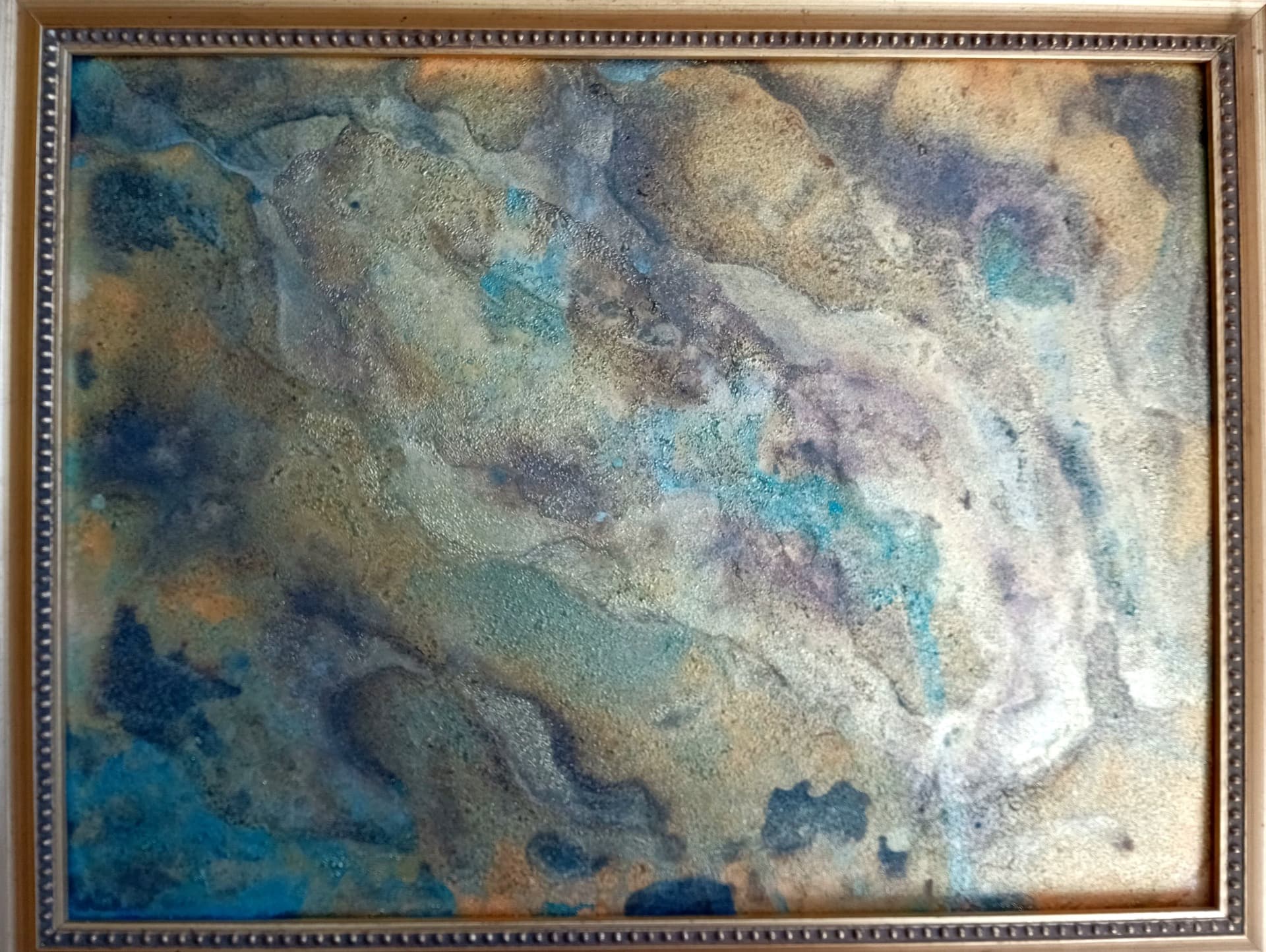 Nerozhodnost – MDF + akryl + oheň + rám, 61 × 49 cm