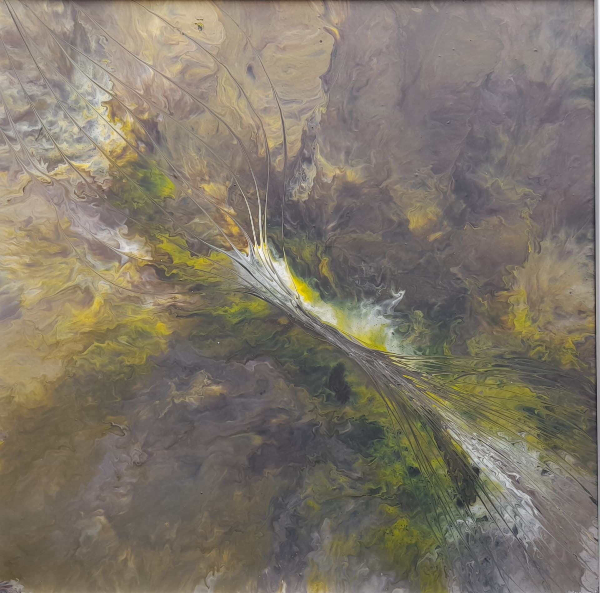 Zrození – Plátno + akryl + rám, 50 × 50 cm